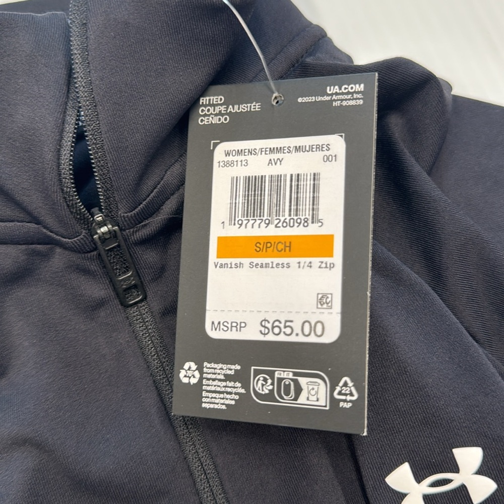 Under Armour Black Quarter-Zip Pullover Women’s Small NWT - Picture 3 of 5